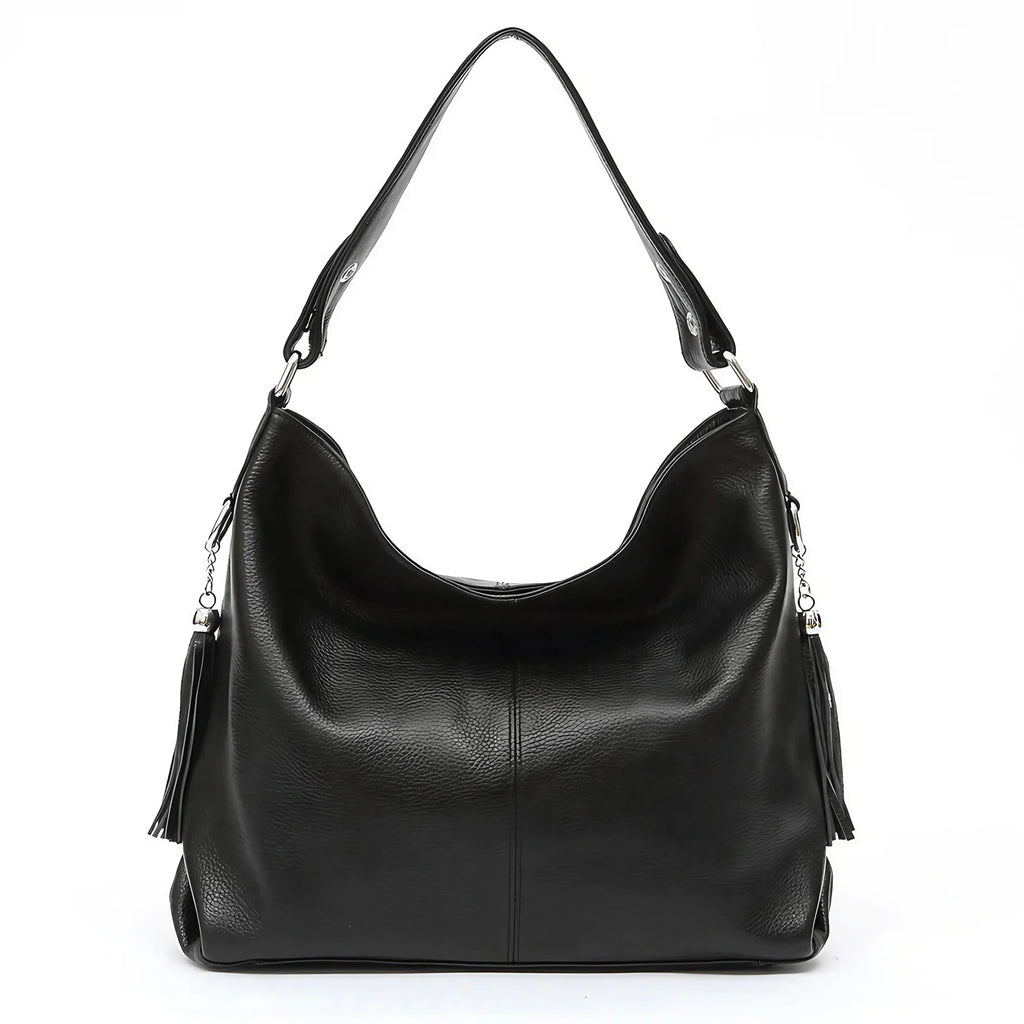 Grand sac à main femme en similicuir grainé, treize coloris, noir