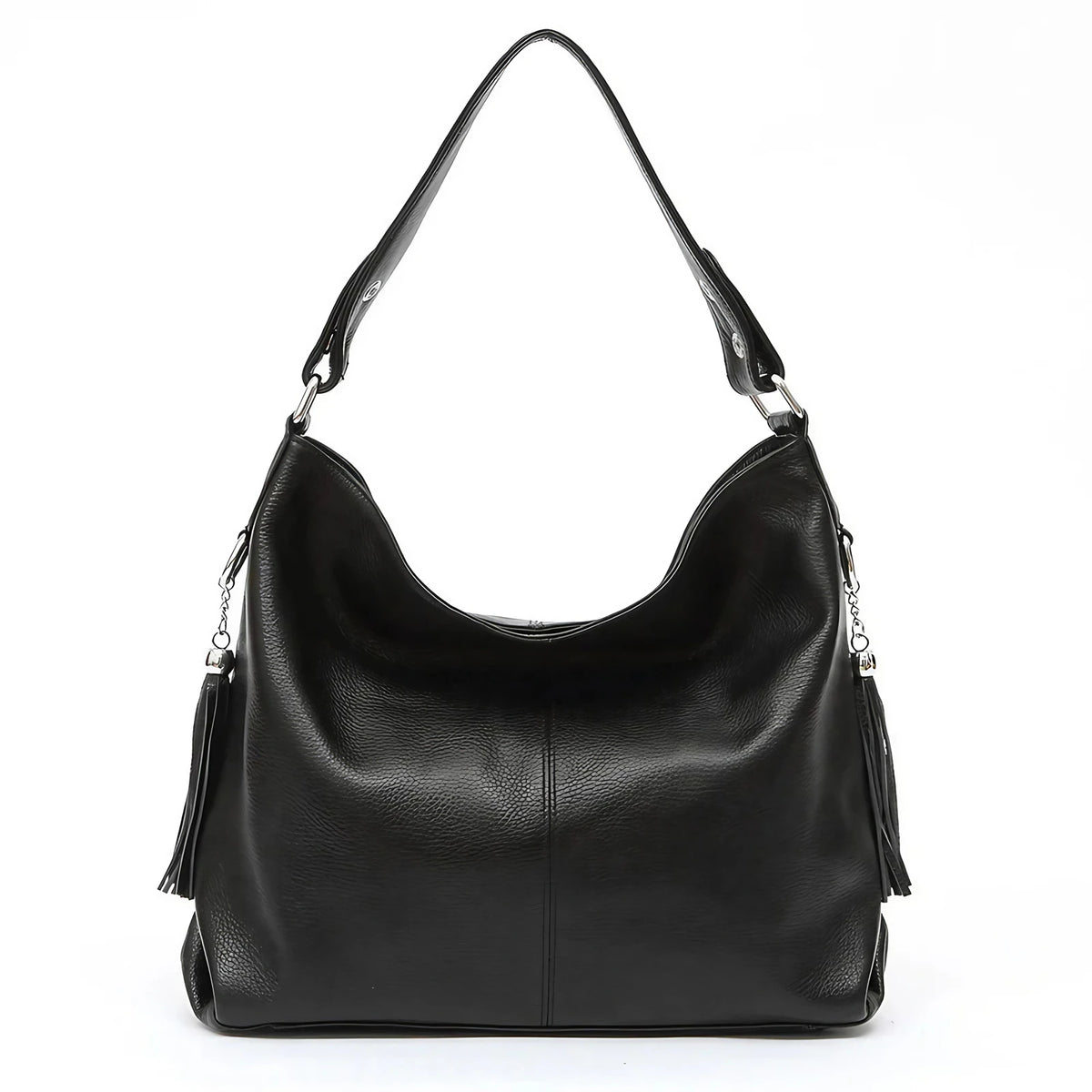Grand sac à main femme en similicuir grainé, treize coloris, noir