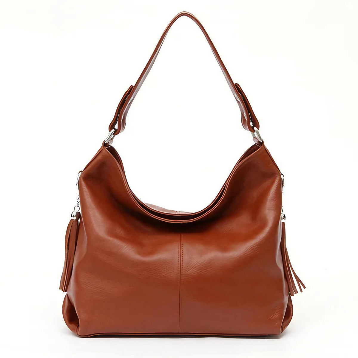 Grand sac à main femme en similicuir grainé, treize coloris, marron