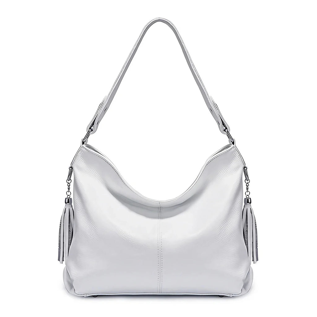 Grand sac à main femme en similicuir grainé, treize coloris, blanc