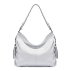 Grand sac à main femme en similicuir grainé, treize coloris, blanc