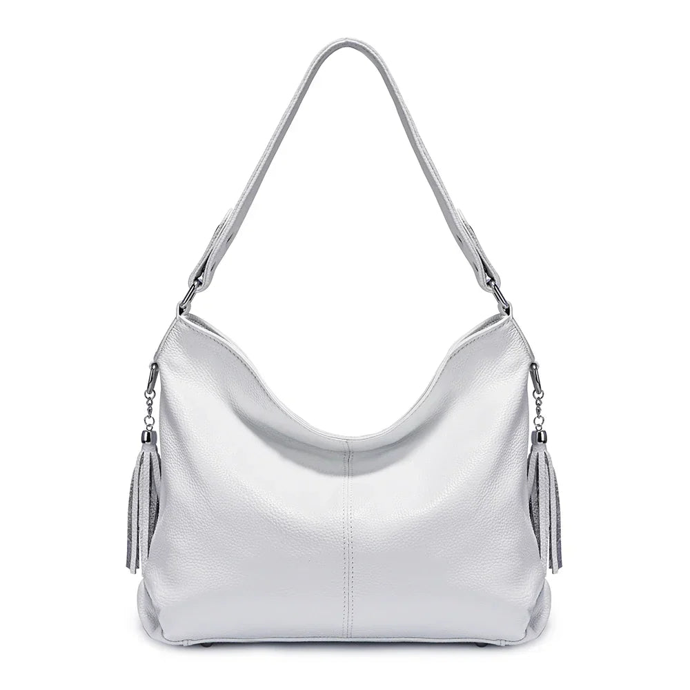 Grand sac à main femme en similicuir grainé, treize coloris, blanc