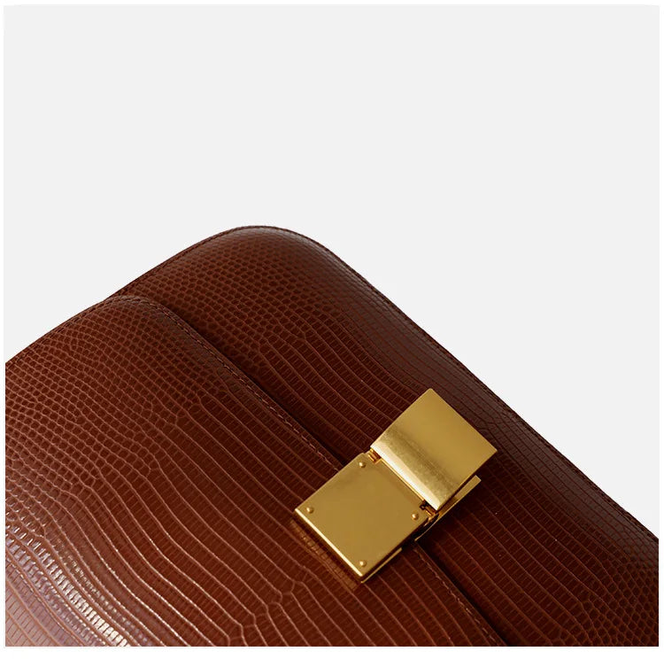 Sac à main femme effet croco, rabat aimanté, deux formats