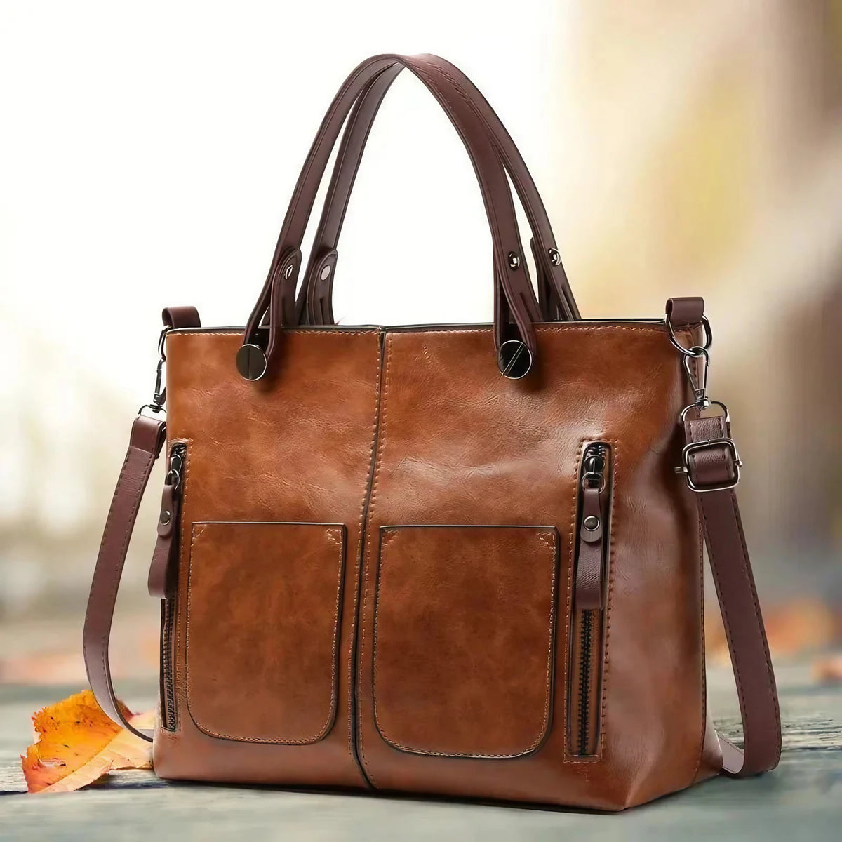 Sac à main femme épuré, marron, noir ou gris, marron