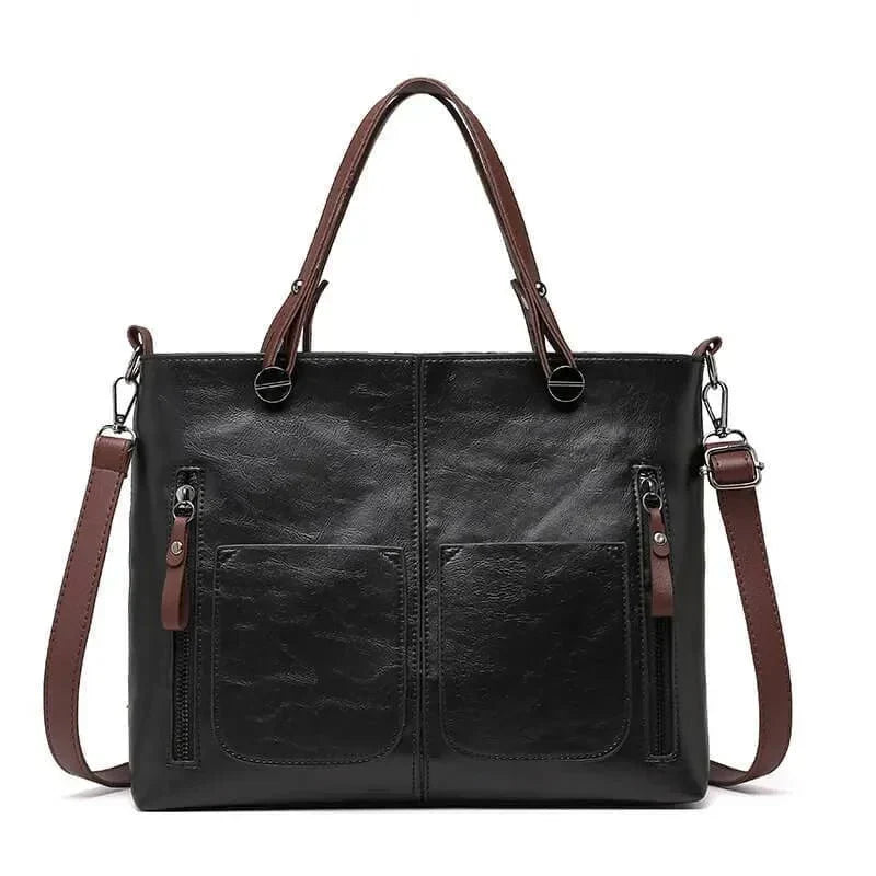 Sac à main femme épuré, marron, noir ou gris, noir