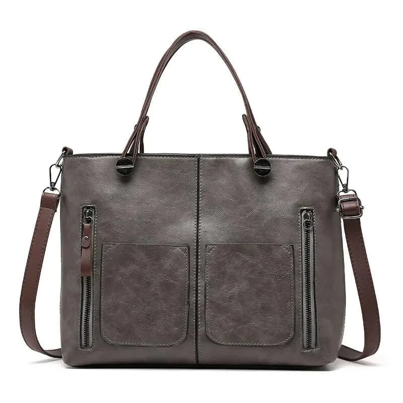 Sac à main femme épuré, marron, noir ou gris, gris
