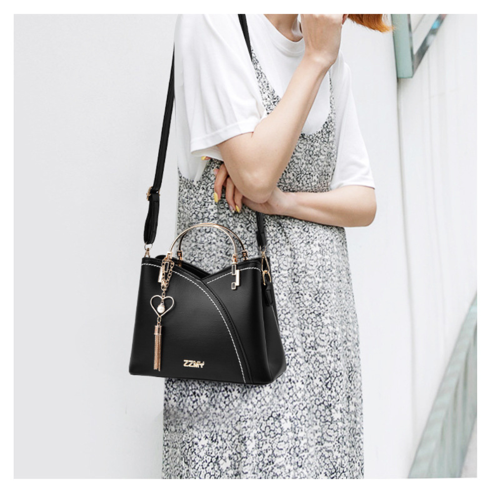 Sac à main femme bicolore à bandoulière réglable, six coloris