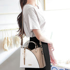 Sac à main femme bicolore à bandoulière réglable, six coloris