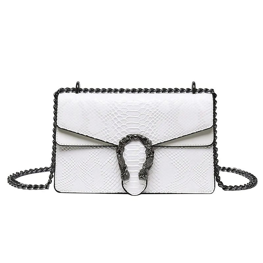 Sac à main femme à bandoulière rembourrée, 25 x 18 x 10 cm, blanc