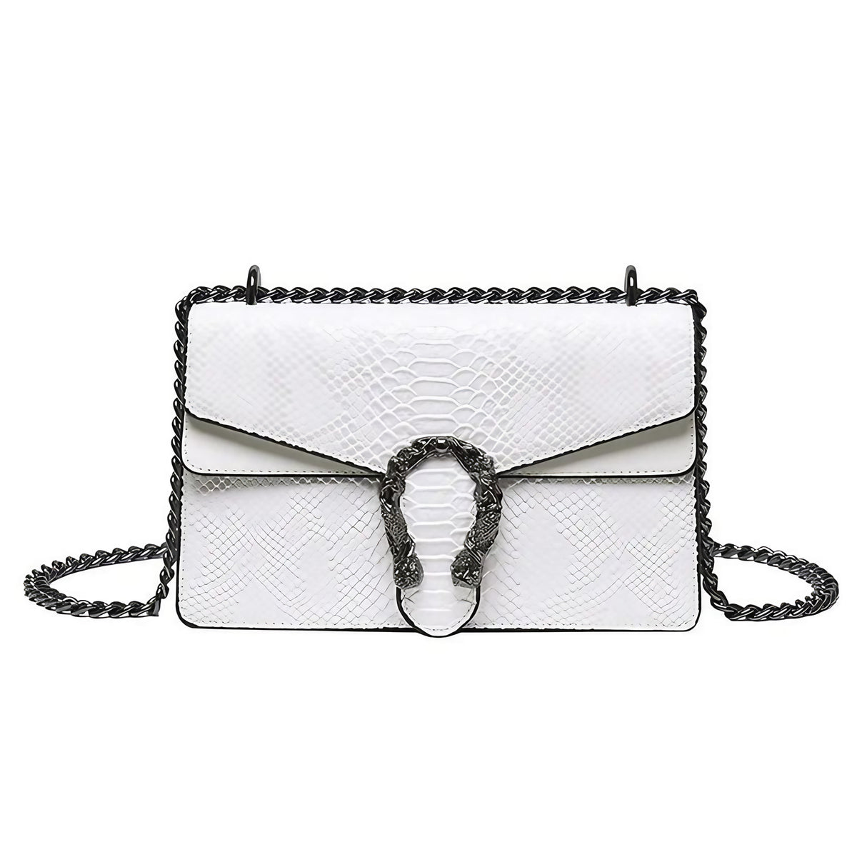 Sac à main femme à bandoulière rembourrée, 25 x 18 x 10 cm, blanc