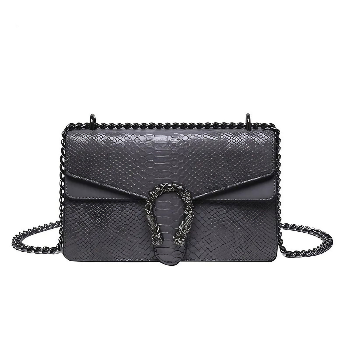 Sac à main femme à bandoulière rembourrée, 25 x 18 x 10 cm, gris