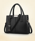 Sac à main femme en similicuir grainé noir, bandoulière, noir