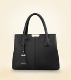 Sac à main femme en similicuir grainé noir, bandoulière