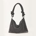 Sac de soirée noir scintillant femme, fermeture zip, 21 cm, noir