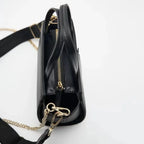 Sac à main femme en similicuir, noir ou vert, format moyen