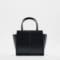 Sac à main femme en similicuir, noir ou vert, format moyen, noir