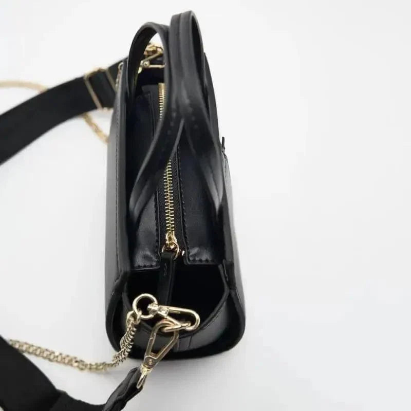 Sac à main femme en similicuir, noir ou vert, format moyen