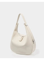 Grand sac hobo femme en cuir, anse modulable, noir ou blanc, blanc cassé