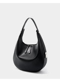 Grand sac hobo femme en cuir, anse modulable, noir ou blanc, noir
