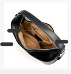 Grand sac hobo femme en cuir, anse modulable, noir ou blanc