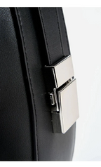 Grand sac hobo femme en cuir, anse modulable, noir ou blanc