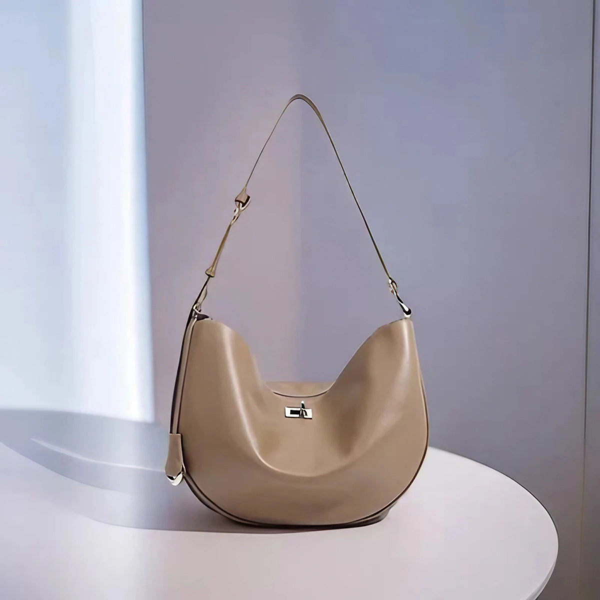 Sac hobo femme en similicuir, anse réglable, cinq coloris