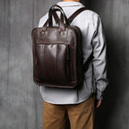 Sac à main homme en cuir, forme verticale, ordinateur 15 pouces