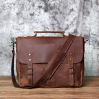 Sacoche homme en cuir pour ordinateur 16 pouces, trois coloris, marron rétro