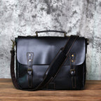 Sacoche homme en cuir pour ordinateur 16 pouces, trois coloris, noir
