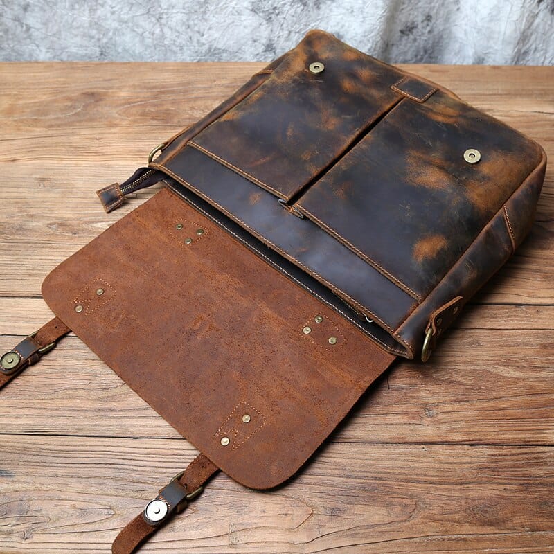 Sacoche homme en cuir pour ordinateur 16 pouces, trois coloris