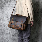 Sacoche homme en cuir pour ordinateur 16 pouces, trois coloris