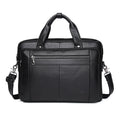 Sacoche homme en cuir noir pour ordinateur 16 pouces, 40 x 28 cm, noir