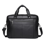 Sacoche homme en cuir noir pour ordinateur 16 pouces, 40 x 28 cm, noir