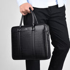 Sac à main homme motif crocodile, ordinateur 14 pouces