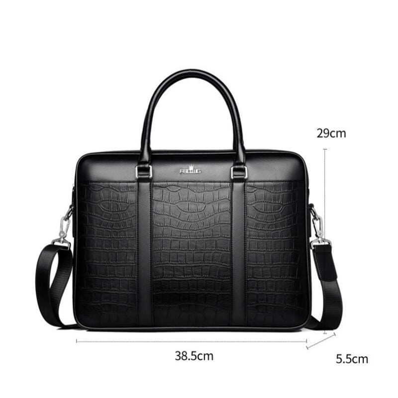 Sac à main homme motif crocodile, ordinateur 14 pouces