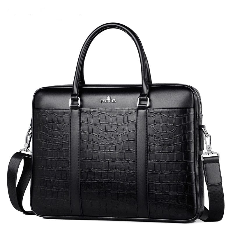 Sac à main homme motif crocodile, ordinateur 14 pouces