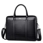 Sac à main homme motif crocodile, ordinateur 14 pouces
