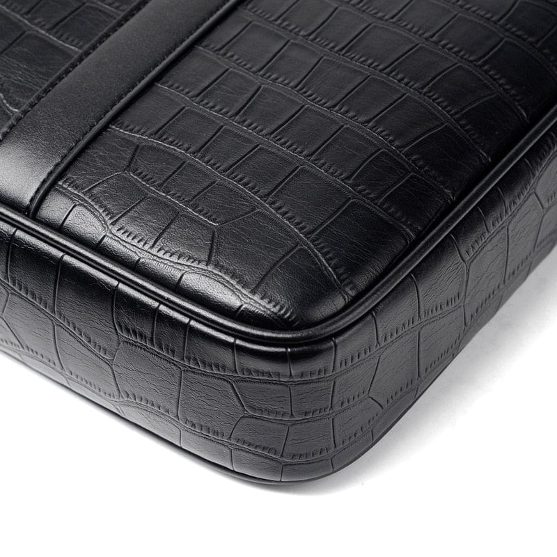 Sac à main homme motif crocodile, ordinateur 14 pouces