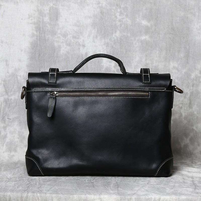 Sacoche homme à poignée rigide en cuir, noir, café ou marron