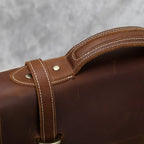 Sacoche homme à poignée rigide en cuir, noir, café ou marron