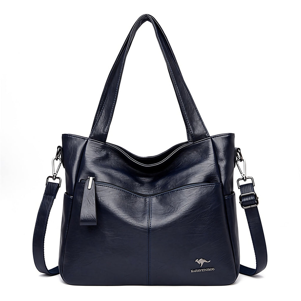 Sac cabas bleu marine femme, bandoulière amovible, 31 x 26 cm, bleu