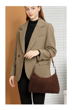 Petit sac à main femme en daim et cuir, poignée courte