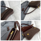 Sac porté épaule femme en suédine et similicuir, à rabat