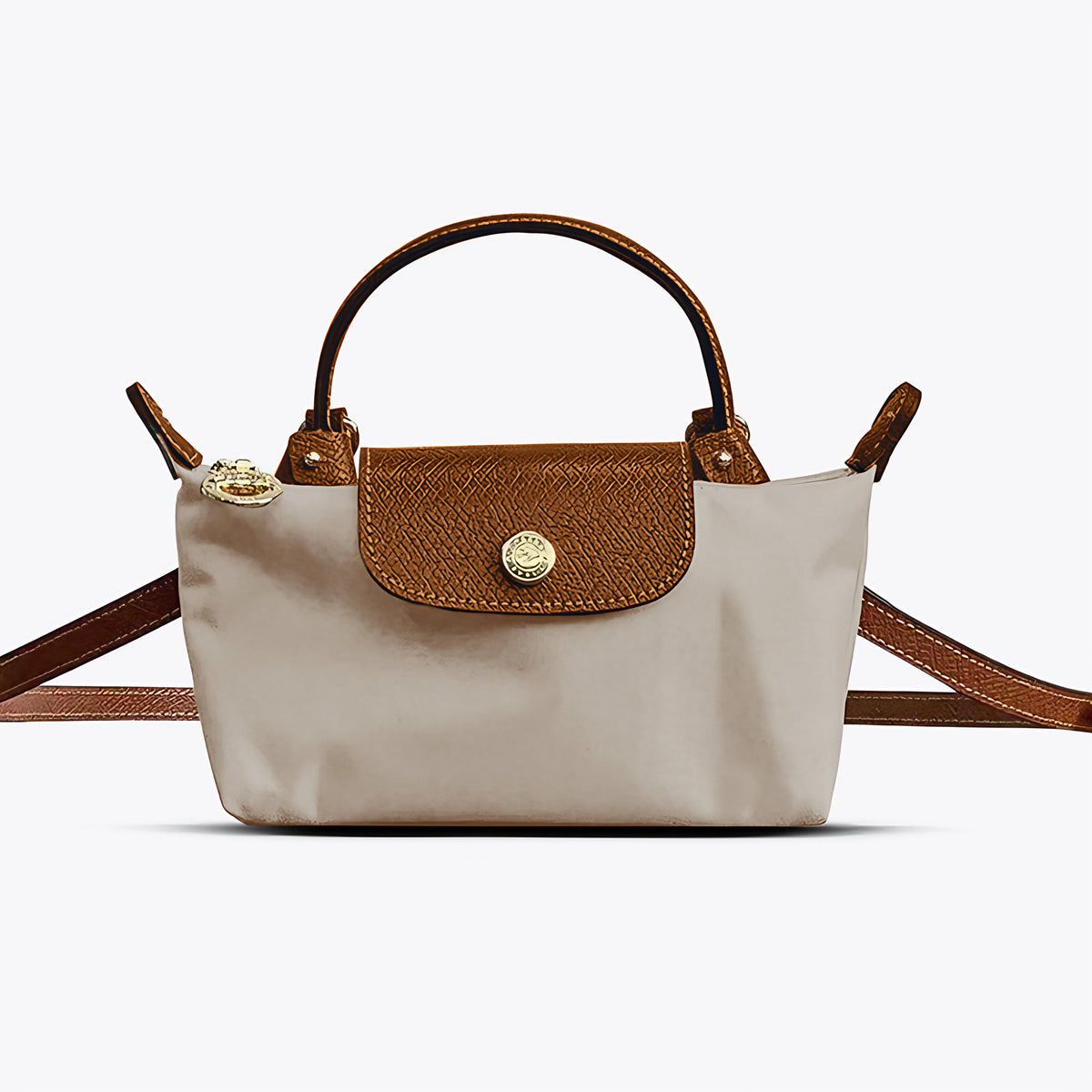 Sac à main femme à fermeture boucle, bandoulière ajustable, beige