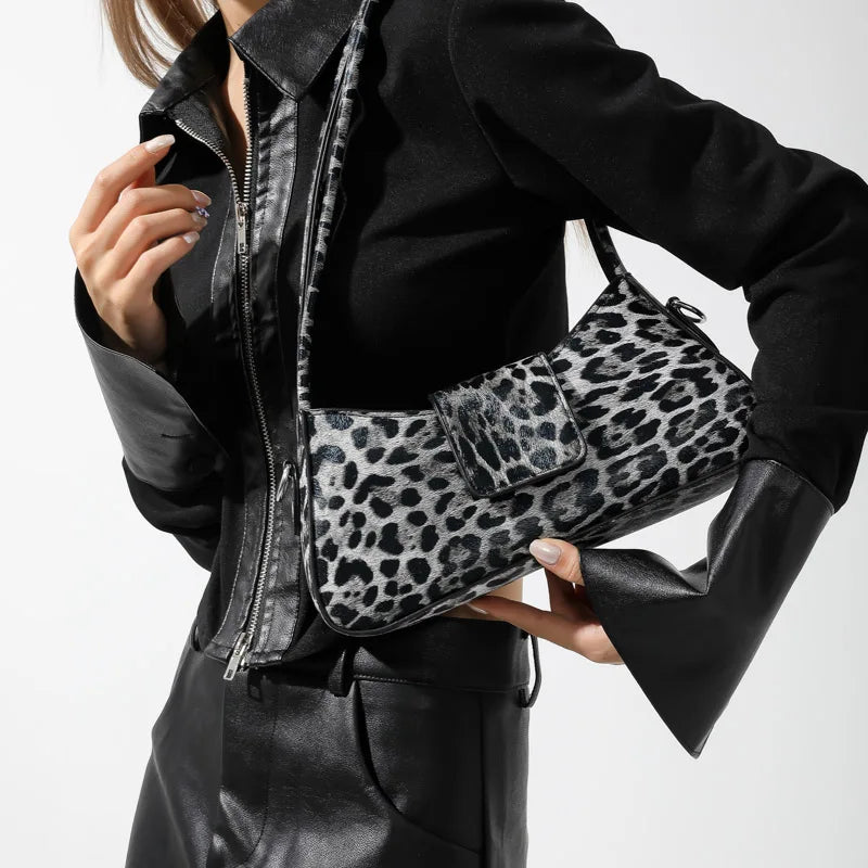 Petit sac porté épaule léopard femme, bandoulière amovible