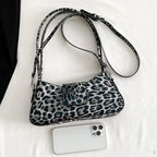 Petit sac porté épaule léopard femme, bandoulière amovible
