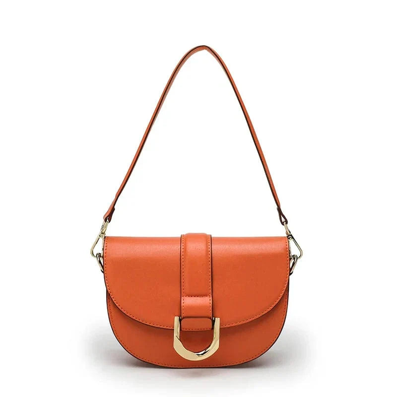 Sac à main femme en similicuir à compartiments, trois coloris, orange