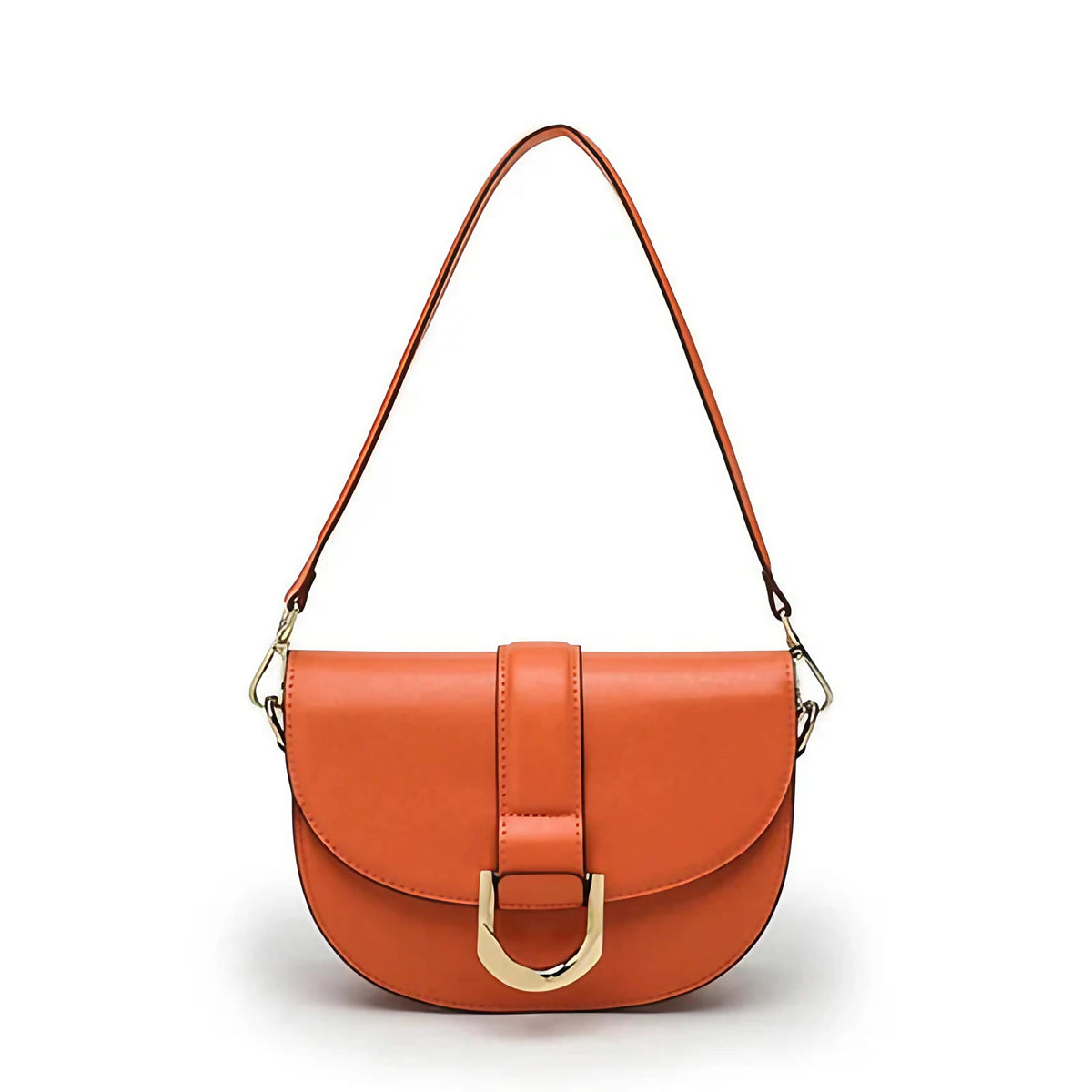 Sac à main femme en similicuir à compartiments, trois coloris, orange