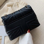Sac matelassé noir mat femme, chaîne coulissante à maillons