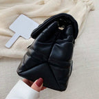 Sac matelassé noir mat femme, chaîne coulissante à maillons